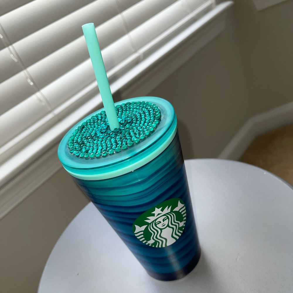 Turquoise Bling Starbucks Tumbler